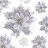 YSUVIN Fiori di Natale Decorare, 10 Pcs Argento Albero di Natale Decorazioni Glitter Fiore di Natale, Fiori Artificiali di Natale con 10 Pcs Clip per Natale Matrimonio Festa Capodanno (14cm)