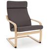 Vinylla Fodera di ricambio per poltrona Ikea Poang (cuscino design 3, cotone, grigio scuro)