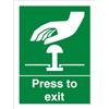 Generic Press To Exit Quadri Metallo 20X30Cm Divertente Cartelli Targa In Ferro Per Bagno Casa Esterno
