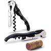 Pulltex Basic Cavatappi Sommelier Nero a Doppia Leva | cavatappi sommelier nero, doppia leva, spirale teflon, manico zincato, leva acciaio, tagliacapsule, confezione ecologica