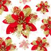 YSUVIN Fiori di Natale Decorare, 10 Pcs Oro+Rosso Albero di Natale Decorazioni Glitter Fiore di Natale, Fiori Artificiali di Natale con 10 Pcs Clip per Natale Matrimonio Festa Capodanno (14cm)