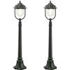 KONSTSMIDE 7225-600 - Set di 2 lampade da sentiero Parma, in alluminio, E27, IP43, altezza: 118 cm, colore: Verde