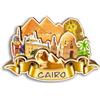 Quwsne Magnete da frigorifero Cairo Egitto, souvenir da viaggio in città, regali turistici, 3D, monumenti classici, artigianato fatto a mano, decorazione per la casa -2907