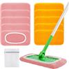 Nicemiya 10 Pezzi Panni Catturapolvere per Swiffer Sweeper, Cuffietta in Microfibra Riutilizzabile per Mop, Ideale per Swiffer Wet & Dry Starter (Rosa + Arancione)