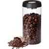 ACOMTUO Contenitore per caffè da 1800 ml, contenitore per caffè in vetro borosilicato sottovuoto, adatto per frutta secca, tè, frutta secca, resistente all'umidità e all'ossidazione (nero e oro)