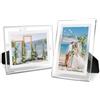 Minxulan 2 cornici portafoto in Vetro, 13 x 17 cm | per foto di compleanno, per certificati, diplomi, foto di famiglia e foto di nozze, colore argento