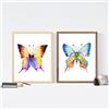 Nacnic Set di 2 stampe artistiche sfondo vintage rappresentazione di farfalle. immagini esseri viventi. volo e natura. Colori vivaci. Immagini stampate su Carta da 250 Grammi di Alta Qualità.