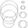 Tanstic Set di 24 anelli acchiappasogni a forma di cerchio, bianchi, 35 mm-200 mm, 8 misure, anelli macramè, cerchi floreali in metallo, cerchi macramè per decorazioni domestiche, artigianato fai da