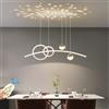 Lanekd Lampadario LED Sospensione Soggiorno Tavolo Sala da pranzo Lampada da Soffitto Dimmerabile con Telecomando Moderni Design per Cucina Ufficio Camera da Letto Lampade Lampadari (L100cm, Bianco-B)