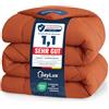 CozyLux Piumino Letto Singolo 140x200 cm Arancione per 4 Stagioni | Piumone Letto in Microfibra 300 g/m², Oeko-Tex 100, Trapunta Invernale con quattro occhielli, Lavabile in Lavatrice