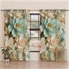 PETTI Artigiani Italiani - Tende a Pannelli per Interno con Anelli 2 Pezzi 140x280cm, Tenda Camera da Letto e Soggiorno Oscuranti Isolanti e Moderne, Floreale 05-9, 100% Made in Italy