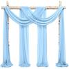 Showgeous 2 pannelli tende in chiffon per arco nuziale 28 x20ft tessuto azzurro drappeggio arco tende in chiffon trasparente decorazioni in tela per soffitto