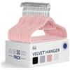 Blumtal Grucce Appendiabiti in Velluto - 50 Pezzi - Rosa | Grucce Vellutate Salvaspazio nell'Armadio - Gancio Rotante 360° - Stampelle Armadio per Pantaloni