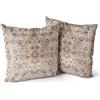 Snylcce Set di 2 copricuscini in stile bohémien 40x40 cm copricuscini decorativi quadrati 40x40 cm per divano auto federe per esterni casa letto soggiorno divano decorazione (cachi)
