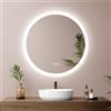 EMKE Specchio Bagno con Luce Rotondo, 60 cm,Interruttore Touch | Specchio con Led Dimmerabile con 3 Colori di Illuminazione, Anti-appannamento, Specchio Bagno