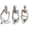 GOPERFUMME 3pcs Pensatore Statuetta, Scultura Decorativa Moderna Resina, Ornamenti Statua Astratta, Resinoso Pensiero Design Casa, Statuette Figurine Decorazione, Moderni Soprammobili Scultura (Arenaria)