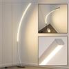 hofstein Lampada a stelo LED con elegante supporto, luce di colore bianco caldo, 300 Kelvin, 11 Watt, interruttore a pedale, Alluminio spazzolato 11.00W