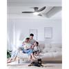 Sararoom Ventilatore da soffitto con Luce, 100cm Dimmerabile LED Plafoniere, Lampada da soffitto Telecomando APP, 3 Pale, 3 Colore, 6 Velocità, Timer, Motore DC silenzioso, per Soggiorno Cucina,nero