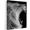 MuchoWow© Quadri Astratti su Tela Foto Quadro Moderno Soggiorno Canvas | 30x40 cm - Decorazioni Camera da Letto Animali - Leone - Bianco e nero - Ritratto