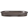 CERTRE - Vaso Bonsai Ovale in Gres, Modello Pisa, Made in Italy, Colore Tortora (Smaltato)| Misure esterne 39x24,7x3,7 cm