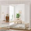 brisafe Specchio Pieghevole 3 Ante 240x190cm Infrangibile con Ruote Bianco | Specchio corpo intero a 3 ante regolabile; grande e resistente; per fitness, studio, danza e yoga; infrangibile, bianco
