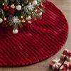 Lanpn Tappeto Sotto Albero di Natale Copribase Albero 150cm, Extra Grande Lusso albero di Natale Copertura Base Piede Gonna per la Decorazioni per interni per feste invernali in casa (Rosso)