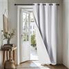 Deconovo Tenda Oscurante Termica con Occhielli - Pesante, Doppio Strato Isolante per Freddo e Caldo, Antivento, per Finestre e Porte, 200x260 cm, Grigio Perla Retro Bianco, 1 Pannello