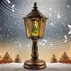 Szhhrxi Lanterna di Natale a Globo di Neve con Musica, Retrò Globo di Neve Natalizio Ornamenti, LED Babbo di Lampada di Natale Decorazioni Natalizie, Luce Notturna di Regalo (bronzo)