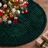 Lanpn Tappeto Sotto Albero di Natale Copribase Albero 150cm, Extra Grande Lusso albero di Natale Copertura Base Piede Gonna per la Decorazioni per interni per feste invernali in casa (Verde)