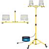 AUTOUTLET 2x 70W 11444LM Faro da Cantiere con Treppiede Allungabile e Ruote | Uso in Cantiere, Illuminazione Portatile
