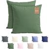 Lavea® Set di 2 Federe per Cuscino - 60x60 - Verde Oliva | Lavea® Set di 2 Federe per Cuscino - 60x60 - Olive Green