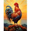 Wergund Diamond Painting Gallo, Diamond Painting Kit Completo Animale, Ricamo a Punto Croce Strass Diamante Painting per Parete Adulti Decorazioni per Casa 30 x 40cm-8