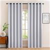 MIULEE Tende Oscuranti per Interni 2 Pezzi 168x228 CM, Tenda Grigio Bianco Moderna per Soggiorno, Tende Coprente Termiche Isolanti Interno con Anelli, Tenda Oscurante Finestra Camera da Letto Salotto