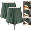 Nulmvic 2 Lampada per Bottiglia LED Ricaricabile-5200mAh Lampada da Tavolo | Senza Fili Dimmerabile 3 Colori - IP54 Impermeabile Comando a Tocco per Interno Esterno Famiglia Ristorante Bar (Verde Scuro)