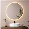 EMKE Specchio Bagno con Luce Rotondo, 70 cm,Interruttore Touch | Specchio con Led Dimmerabile con 3 Colori di Illuminazione, Anti-appannamento, Specchio Bagno