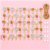 Duories Mollette da bucato in legno, 50 mini mollette in legno + 10 m di filo di iuta, clip decorative per foto, decorazioni per patchwork, mollette decorative per foto