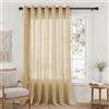 Woaboy Tende per Interni Lino Traslucido Occhiello 1Pz 300x245cm Beige | Tessuto effetto lino traslucido, tende decorative per soggiorno e camera da letto, filtrano la luce.