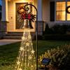 Yitzld Lampada Solare Campana A Cascata, Decorazione Esterna Bronzo Vintage | Con Piolo In Metallo, Luce LED Bianca Calda Natale Con Stelle Fiocchi Di Neve - Effetto Cascata Per Giardino Terrazzo