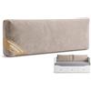 Amazinggirl Cuscino schienale divano con imbottitura e fodera sfoderabile 50 x 100 cm - modello rettangolare per letto singolo & parete - forma stabile lavabile in lavatrice soggiorno Beige Velluto