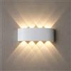 MOKEKA Applique LED da Esterno 8W LED Lampada da Parete in Alluminio, IP65 Impermeabile - Ideale per Decorazioni Esterno e interno (Luce Calda-3000K, Bianco)