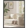 HOMCOM Specchio Bagno da Parete Rettangolare con Ganci, 70x90cm, Nero | Specchio da Camera in Vetro e MDF