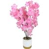 VKZ Pianta Artificiale con Fiori Rosa 45 cm in Vaso Decorativo, Fiori Finti Realistici per Interno ed Esterno, Decorazione Tavolo Soggiorno Ufficio Balcone Giardino,Rosa