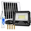 TANIASHOP Faro LED Solare 2000W con Pannello Solare, Telecomando, IP67, Sensore Movimento e Crepuscolare, Luce Calda 4000K/Fredda 8000K, Timer 3/5/8H, per Giardino, Garage e Esterni