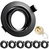 URing Faretti LED da Incasso per Cartongesso GU10, Rotondo Nero, Set di 6 | Alluminio, Orientabili a 30° , 68-75mm, Cornice Faretti Incasso con Portalampada GU10, per lampade a LED e Alogene