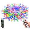 btfarm Luci Albero di Natale con Telecomando, 10M 100 LED Luci di Natale da Esterno e Interno Timer, 8 Modalità Impermeabile Catena Luminosa Natalizia Decor per Giardino, Casa, Multicolore