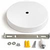 PUNTO ES LIGHTING Rosone da Soffitto Metallo per Sospensione - Coprisoffitto per punto luminoso con kit di montaggio in Acciaio (1, bianco, 150 x 25 mm)