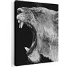 MuchoWow© Quadri su Tela Foto Quadro Moderno Soggiorno Canvas Decorazioni | 30x40 cm - Camera da Letto Animali - Leone - Bianco e nero - Ritratto