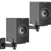 notiela Supporti regolabili per altoparlanti da scaffale - morsetti laterali doppi, staffe da parete compatibili con Klipsch, Bose, Edifier, Yamaha, Polk, KRK - include fascette per cavi, confezione da 2