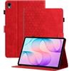 Cicili Custodia per Samsung Galaxy Tab S12+ / S12 Plus 12,4 2026-Rosso | Custodia protettiva a portafoglio in pelle PU con 4 scomparti per schede, supporto regolabile multi-angolo, per ufficio