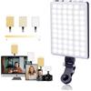Haokiang Luce selfie a 60 LED, 3 modalità di illuminazione, ricaricabile con clip per telefono/laptop/fotocamera e CRI 97+ per laptop/telefono (Nero)